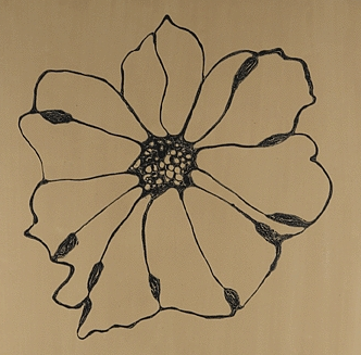 Bild BEIGE BLOOM 100x100cm