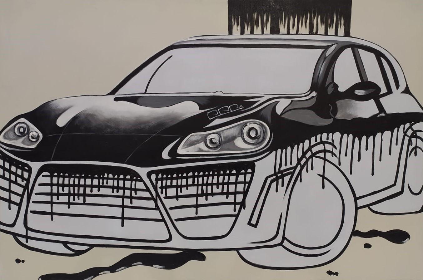 Bild PORSCHE olivgrün 150x100cm