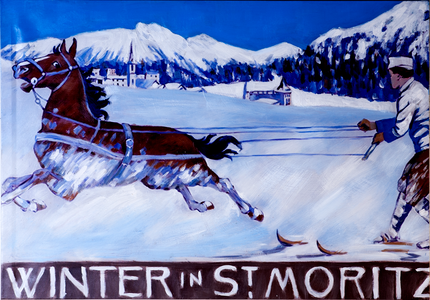 Bild WINTER IN ST. MORITZ 100x70 cm
