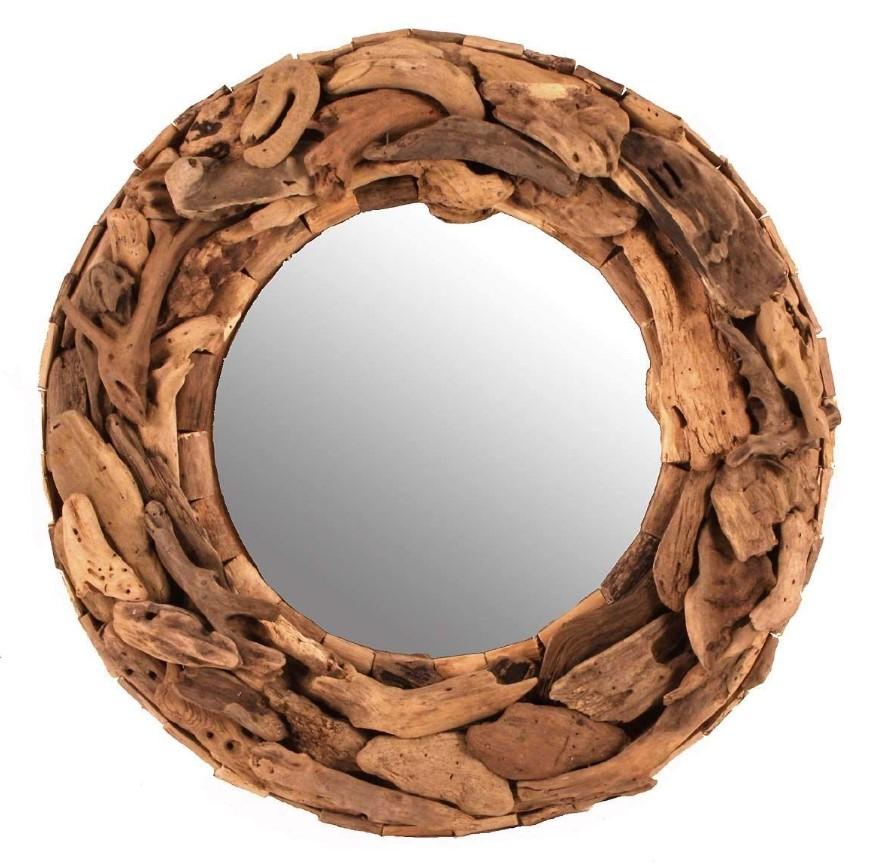 Mirror TEAK round D90cm
