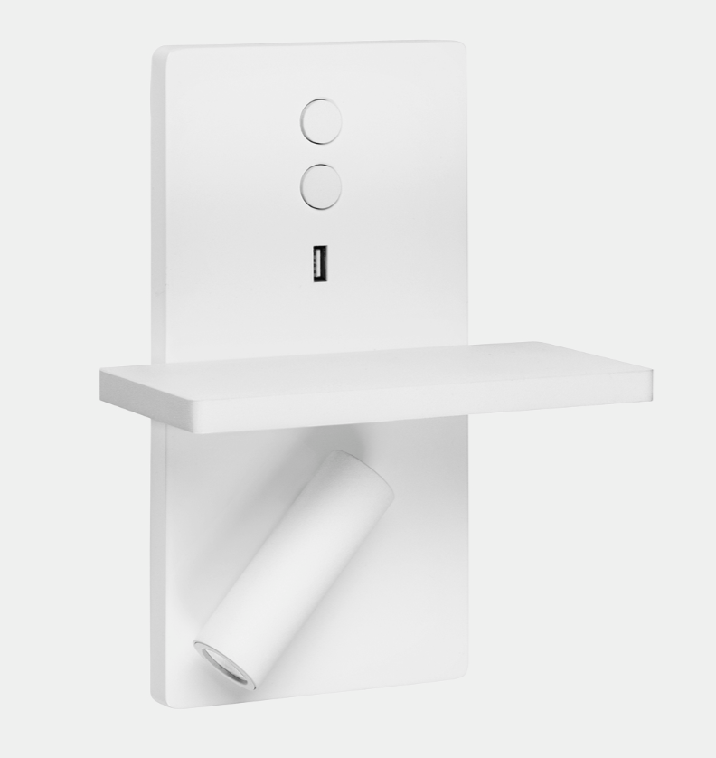 Wandleuchte LEVI mit USB-Stecker Weiß