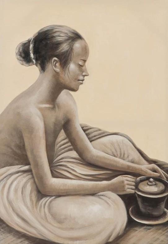 Bild Chinesische Dame 100x150cm