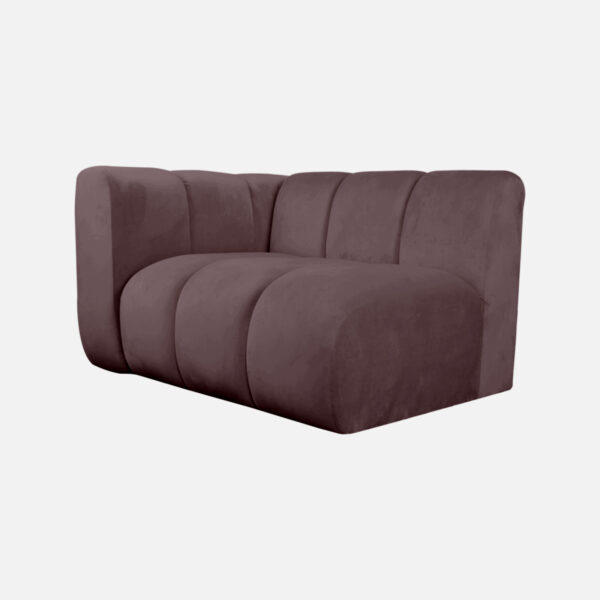 Linkes GLORIA-Element für modulares INSEL-SOFA Lila